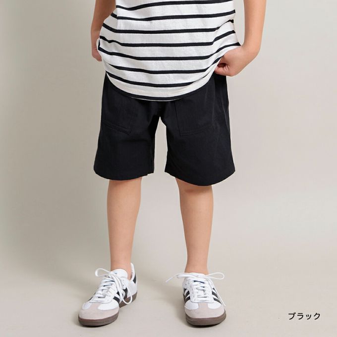 日本 BRANSHES - 工裝風大口袋定番色短褲-茶褐