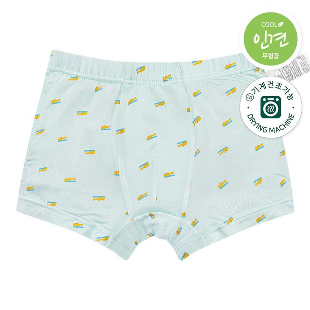 嫘縈涼感透氣四角褲(男寶)-迷你鱷魚-淺湖水綠