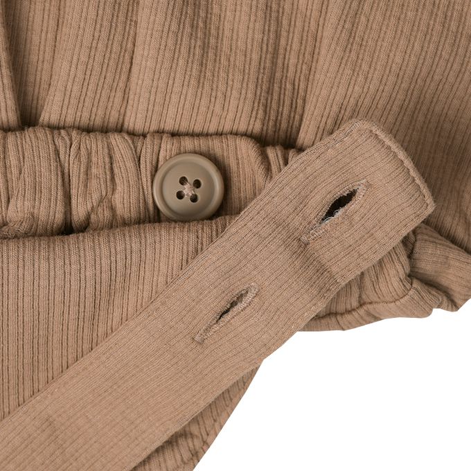 akachan honpo - 吊帶褲+T恤-動物-咖啡色