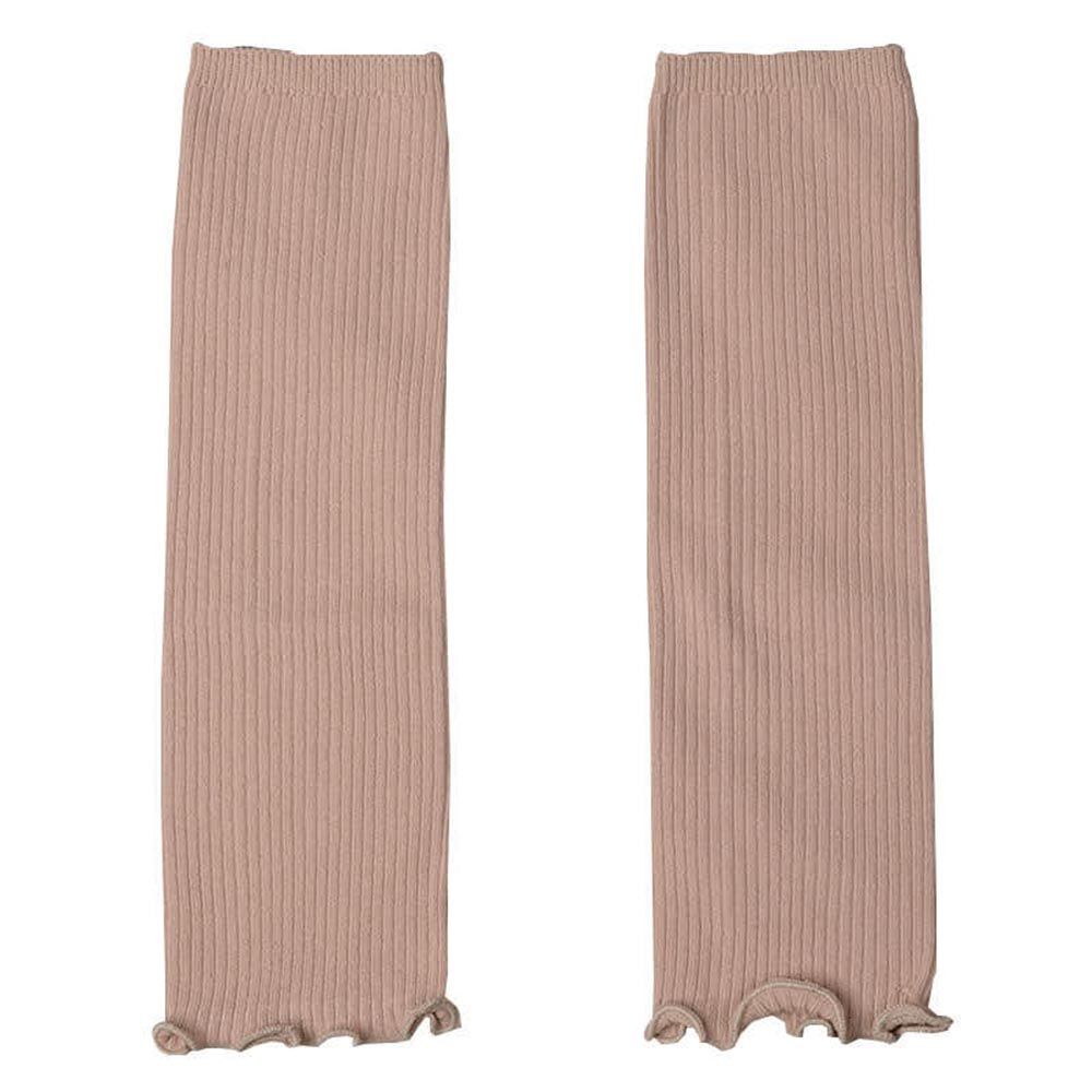 akachan honpo - 腳套-木耳邊羅紋編織-粉紅色 (70~95cm)