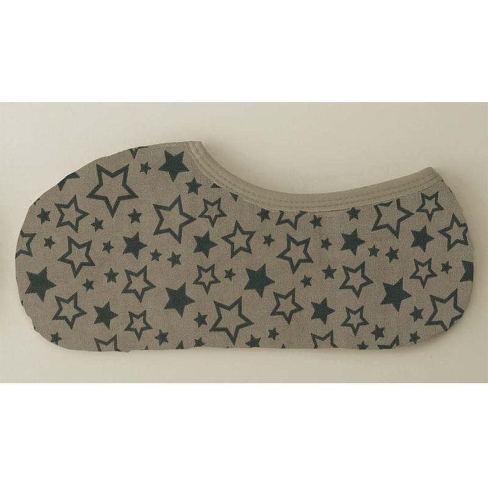 日本丸和 - 雙層機能裏起毛防滑室內襪-星星-灰咖 (21-25cm)-船型