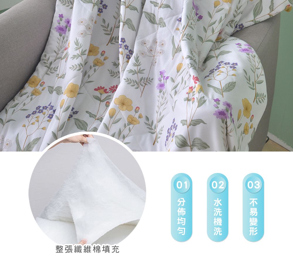 MIGRATORY 媚格德莉 - 兒童竹纖維抑菌可水洗四季蓋被/涼被-春氛花漾 (105x120cm)