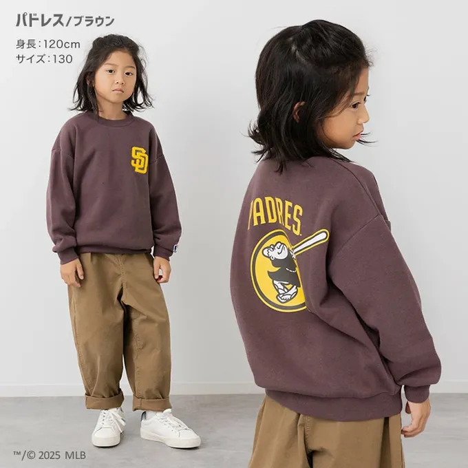 日本 Chil2 - MLB聯名 裏起毛立體刺繡大學長袖上衣-洛杉磯道奇-米杏