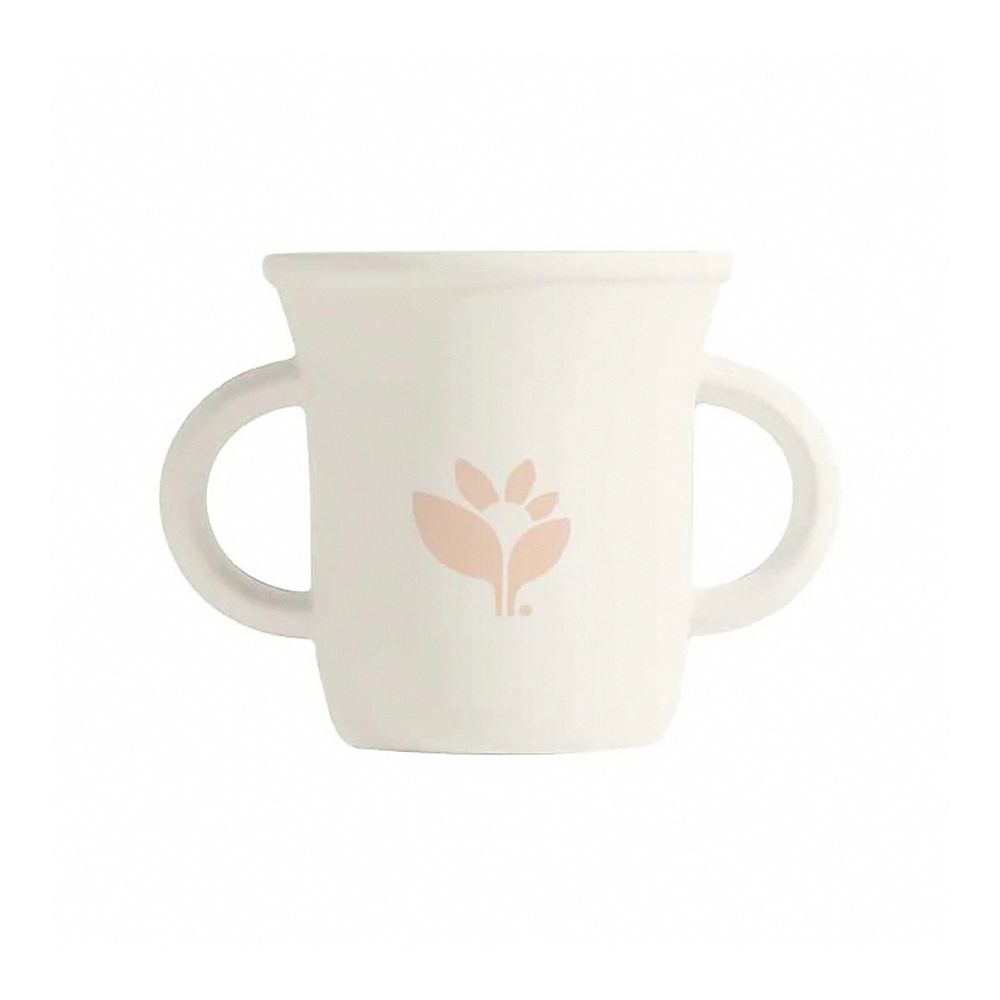 超防滑寶寶學習喝水矽膠學習杯-蒂芬尼白