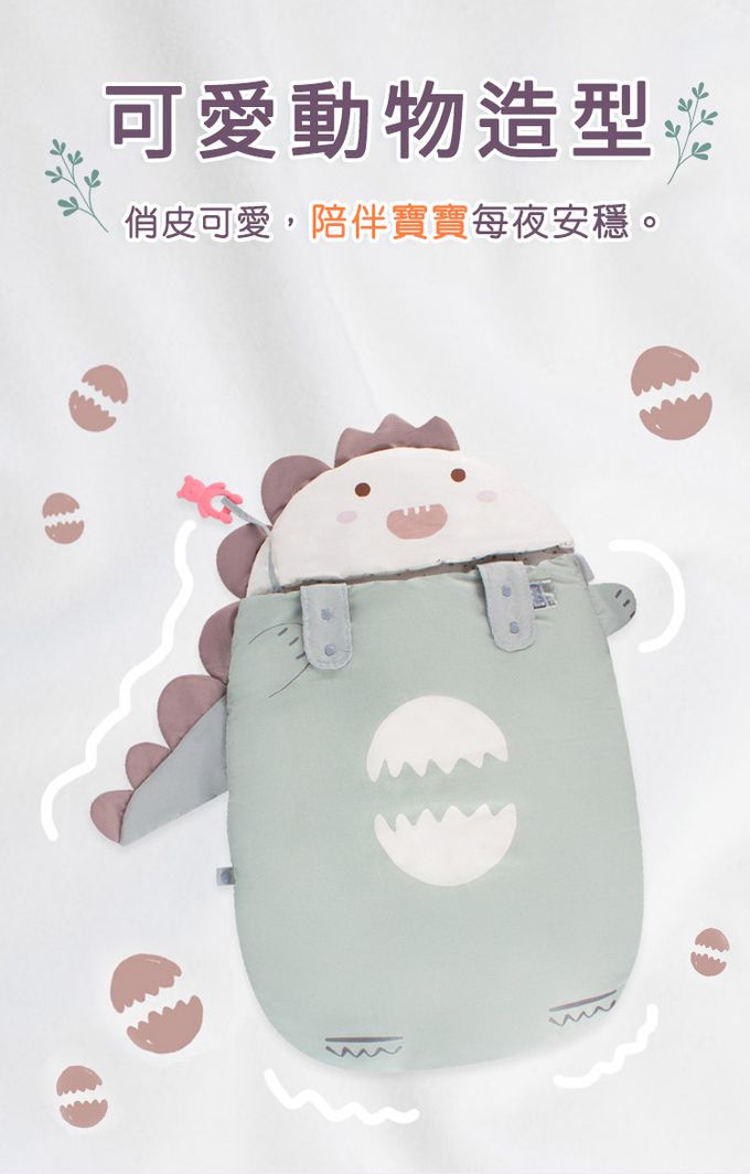 JoyNa - 新生兒感溫睡袋 可當蓋被 加釦肚圍保暖-黃色小獸