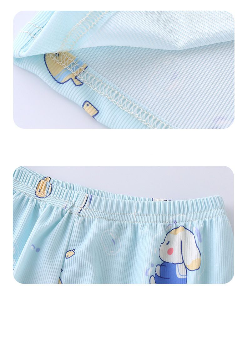 親子冰絲短袖家居服套裝/空調服-愛心熊熊-奶油白