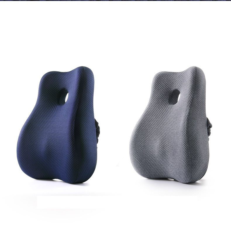 透氣記憶棉靠墊+美臀坐墊-灰色