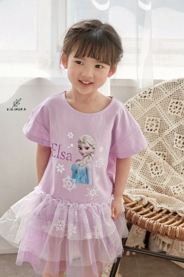 韓國 kikimora - 雪花Elsa蛋糕裙洋裝-粉紫