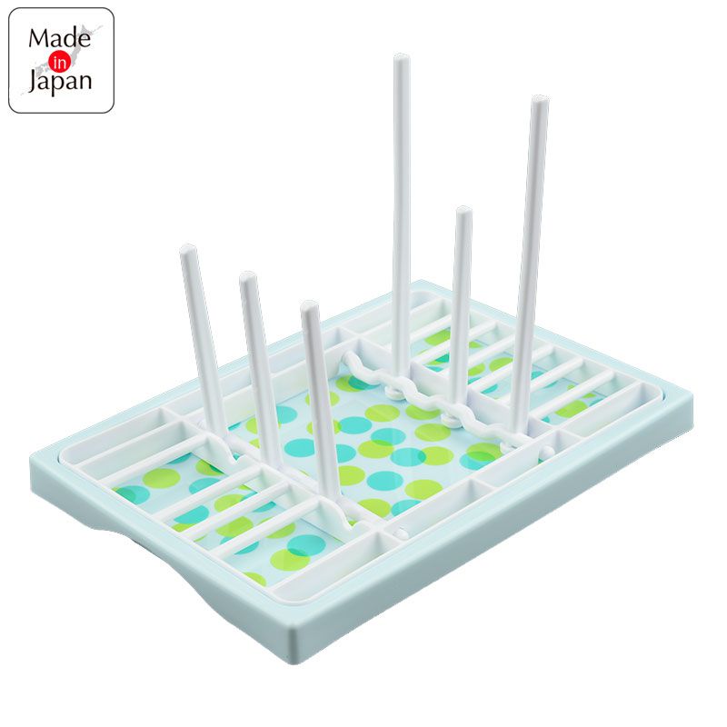 akachan honpo - 奶瓶 學習水杯用瀝水盤 濾網可拆-點點