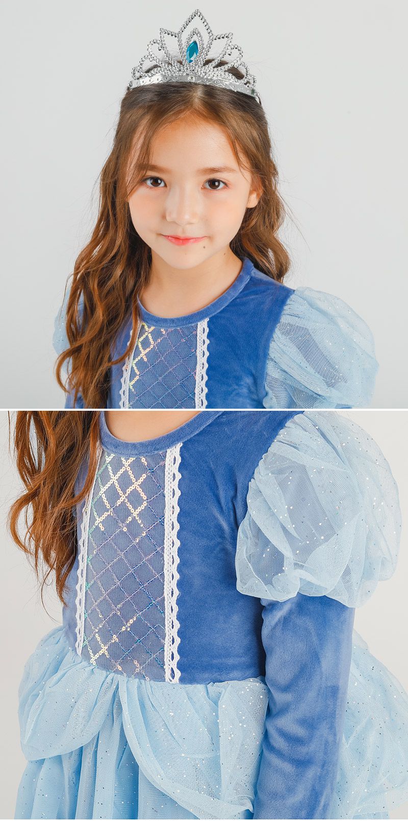 韓國 OZKIZ - 灰姑娘變裝5件組-(含洋裝、皇冠、魔法棒、項鍊、手套