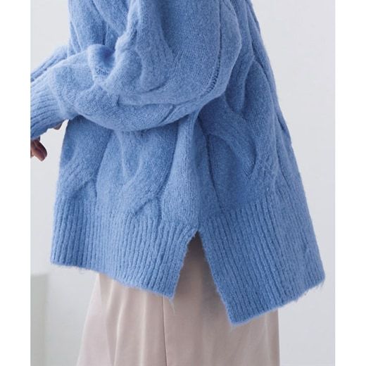 日本 Pierrot - 柔軟波浪紋針織毛衣-簡約黑