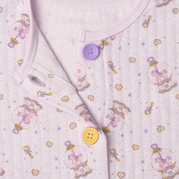 akachan honpo - 長袖家居服 穿衣練習-前開式 獨角獸-紫色