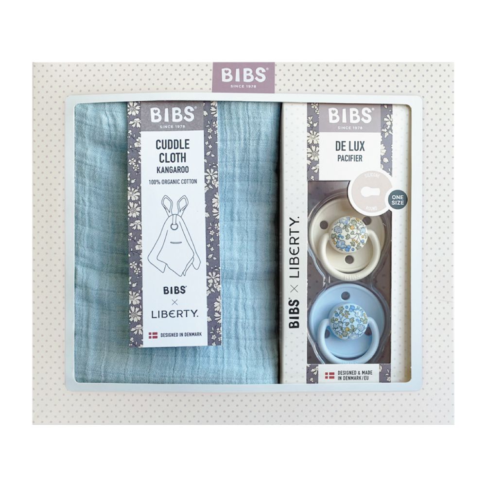 丹麥BIBS - BIBSxLiberty安撫寶寶禮盒組-Eloise寶貝藍