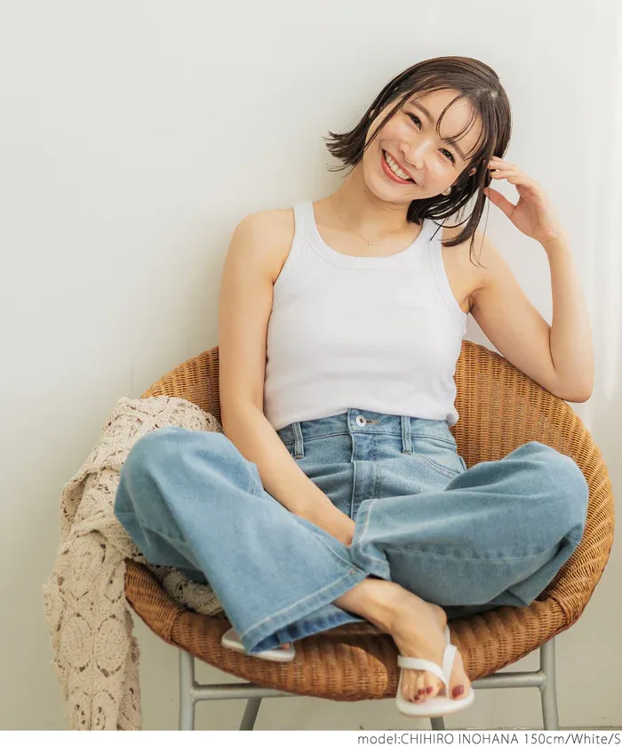 日本 COCA - 簡約美型無袖小可愛/內搭(附bra)-米白