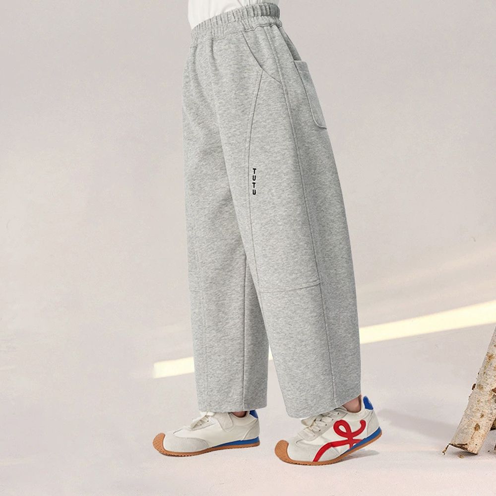 舒適百搭休閒長褲/彎刀褲-灰色