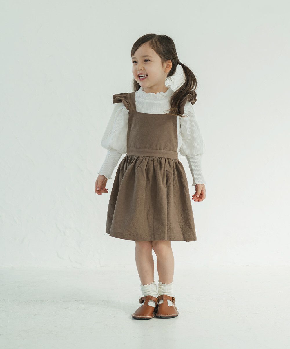 日本 riziere - 小公主澎澎前束袖羅紋長袖上衣-天使白