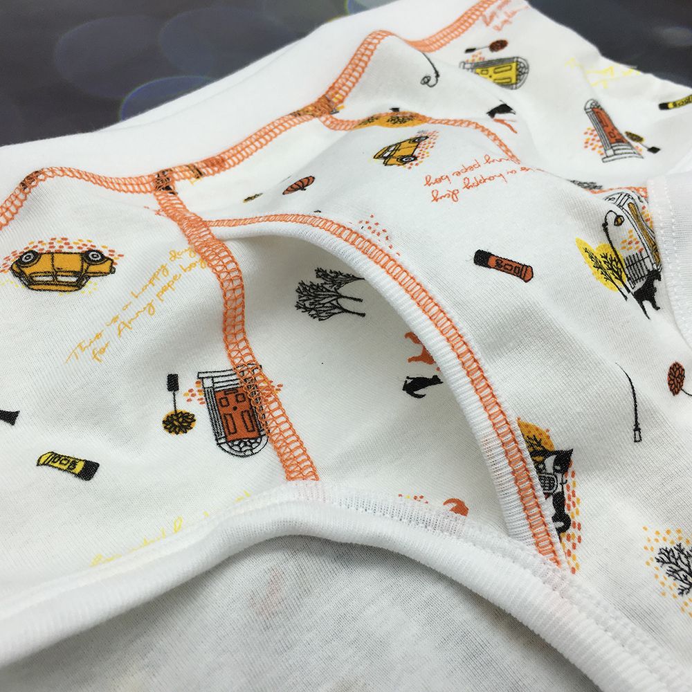 Annypepe - 男童純棉秋日汽車三角褲-白 (110-150cm)