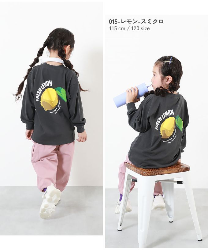 日本 devirock - 100%棉 定番印花寬版長袖上衣-幾何方塊-紫