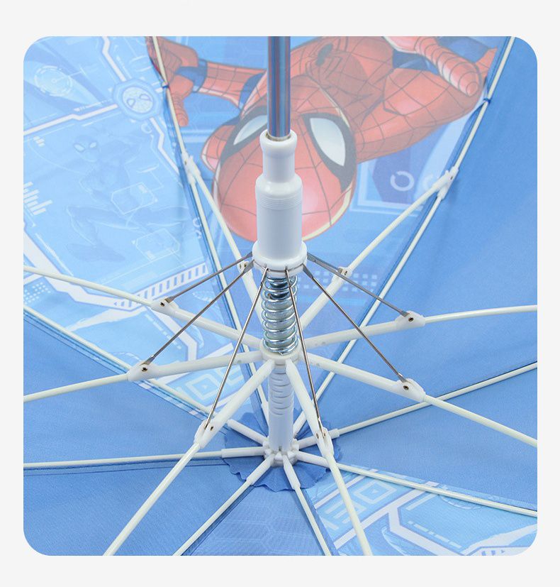 兒童半自動晴雨直立傘-卡通人物鋼鐵人-藍色