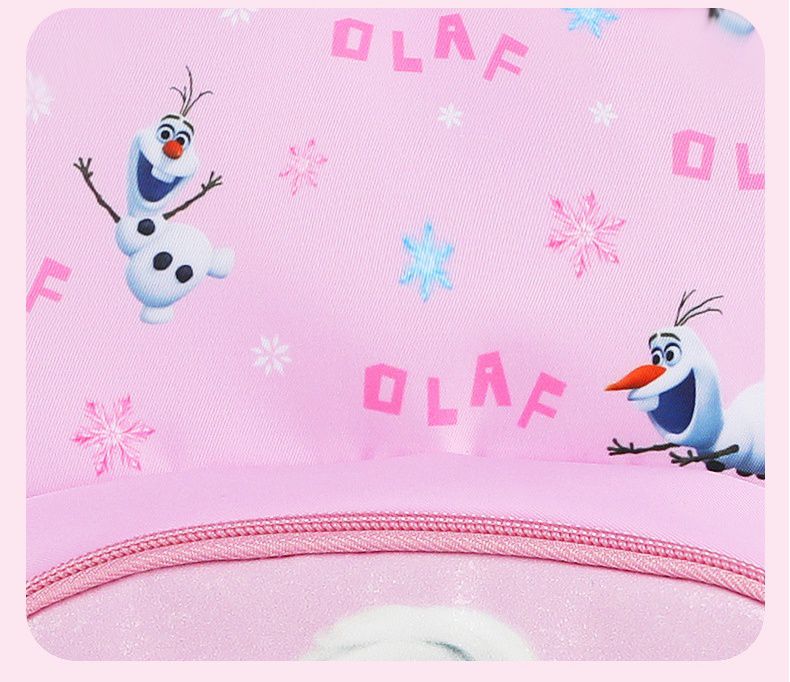卡通大容量減壓書包-卡通人物艾莎+大雪寶-紫色 (建議80-120cm)-21x14.5x35cm
