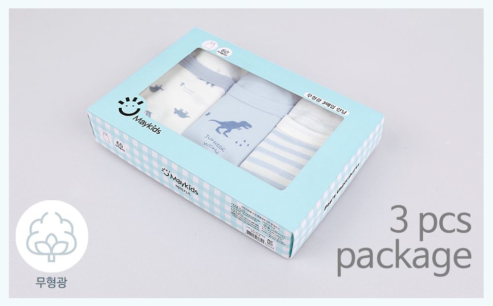 (3入組)男寶無螢光輕柔棉背心-條紋X恐龍