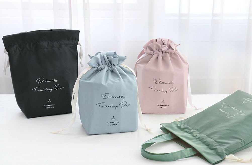 韓國 Conitale - 保冷保溫束口小提袋/便當袋-深灰