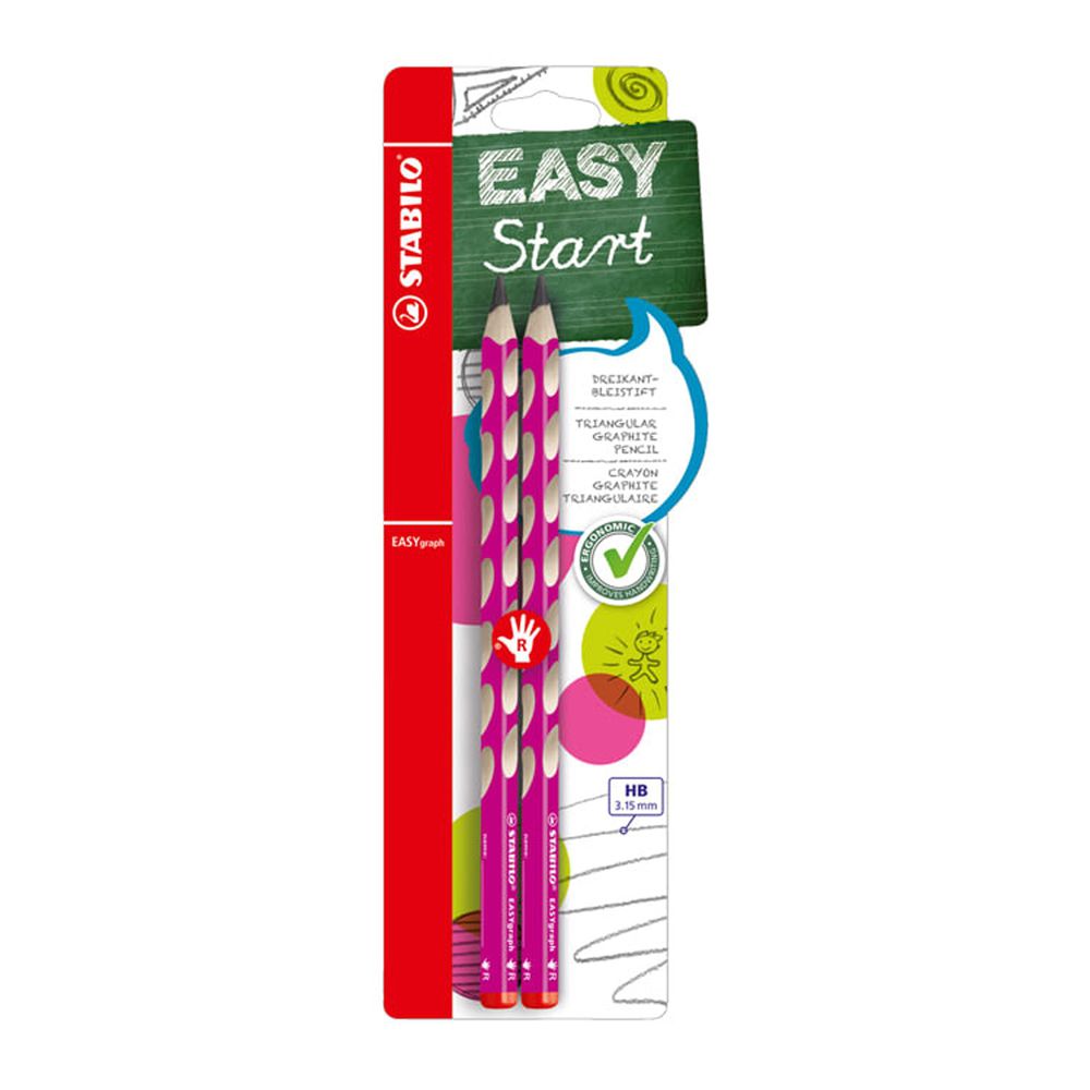 STABILO思筆樂 - EASYgraph 洞洞筆 鉛筆系列 HB 右手 粉紅色 2支入
