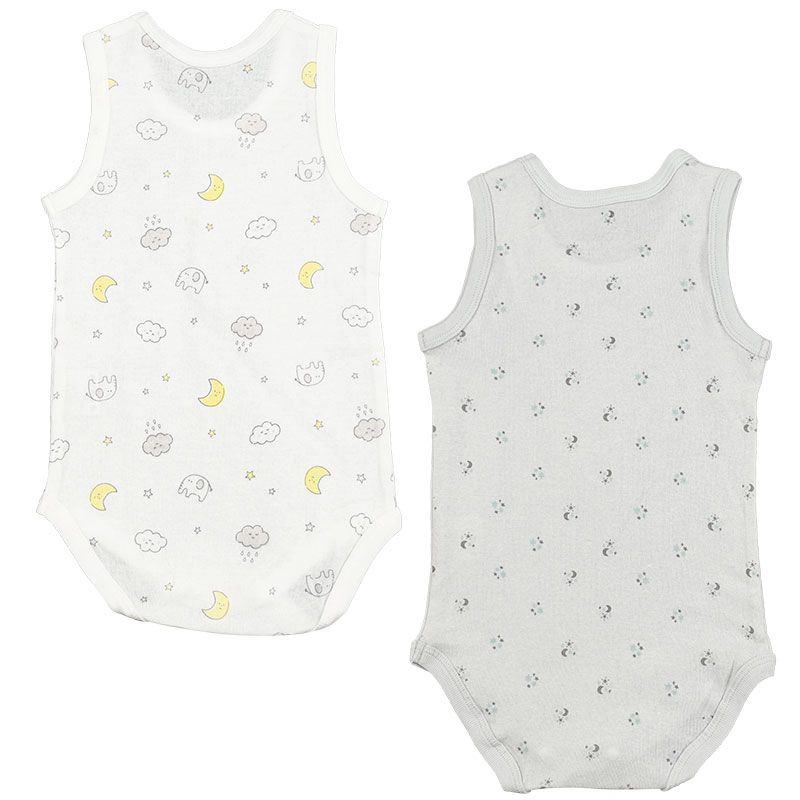 akachan honpo - 無袖速乾套頭式包屁衣2件組-灰色