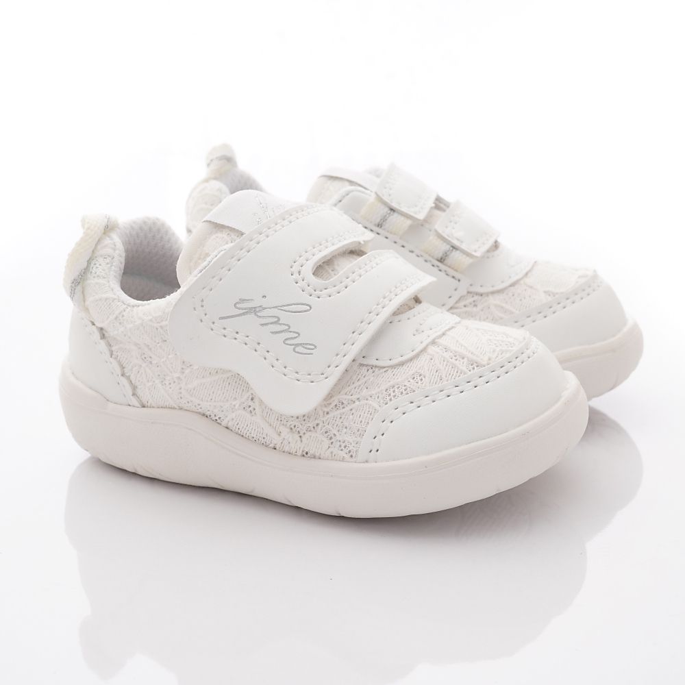 日本IFME - 機能學步鞋-CALIN蕾絲學步款(寶寶段)-白