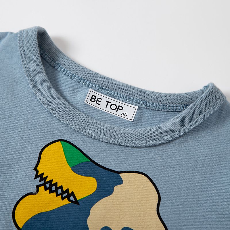 BE TOP - 純棉短袖上衣-戰地迷彩暴龍-米白色