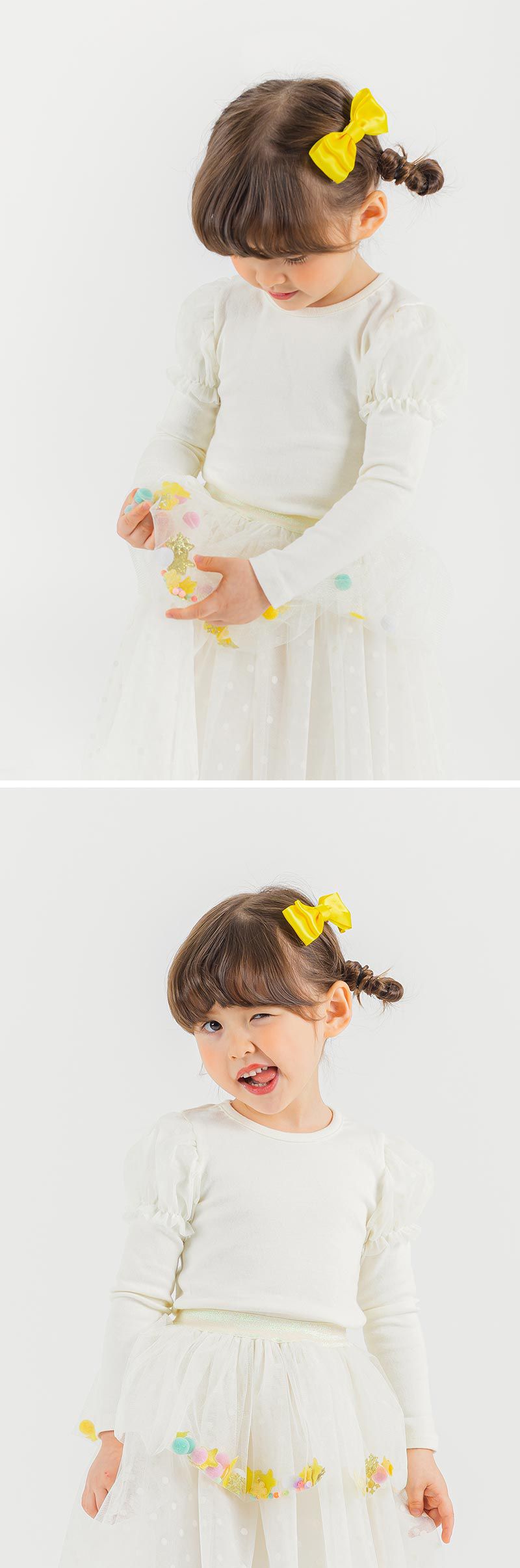 韓國 OZKIZ - 童趣網紗雙層點點裙