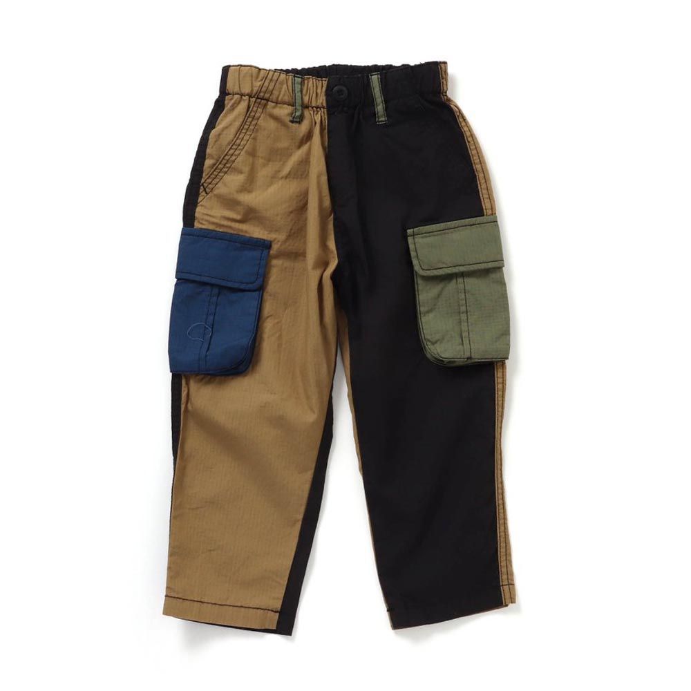 輕便工裝風！防撕材質耐穿長褲-卡其x黑撞色