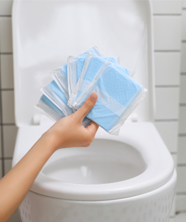 拋棄式防水隔髒可黏性馬桶座墊紙(10入組)-綠色-40x45cm