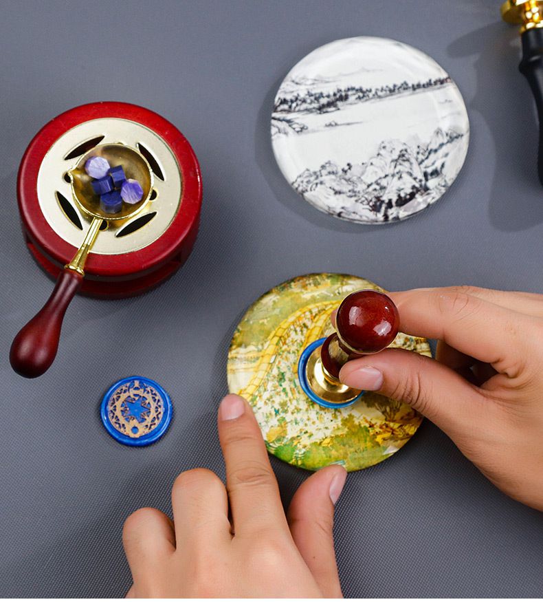 火漆章冷卻水晶墊板-繁星墜落 (8.5x8.5cm)