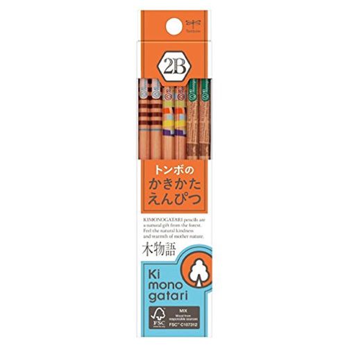 日本文具TOMBOW - 蜻蜓牌FSC認證木材製六角鉛筆12支(2B)*3件組-木物語