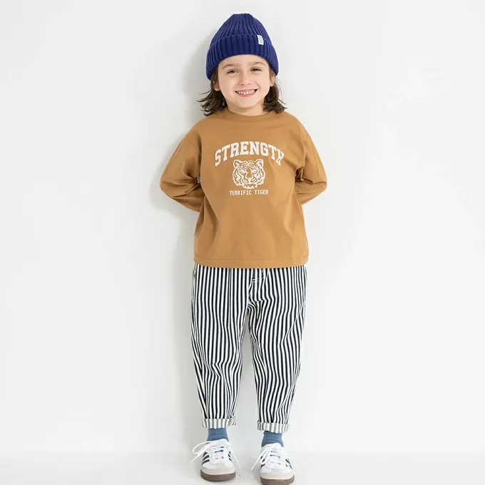 日本 BRANSHES - 大好評彈性百搭錐形長褲-素色-草綠