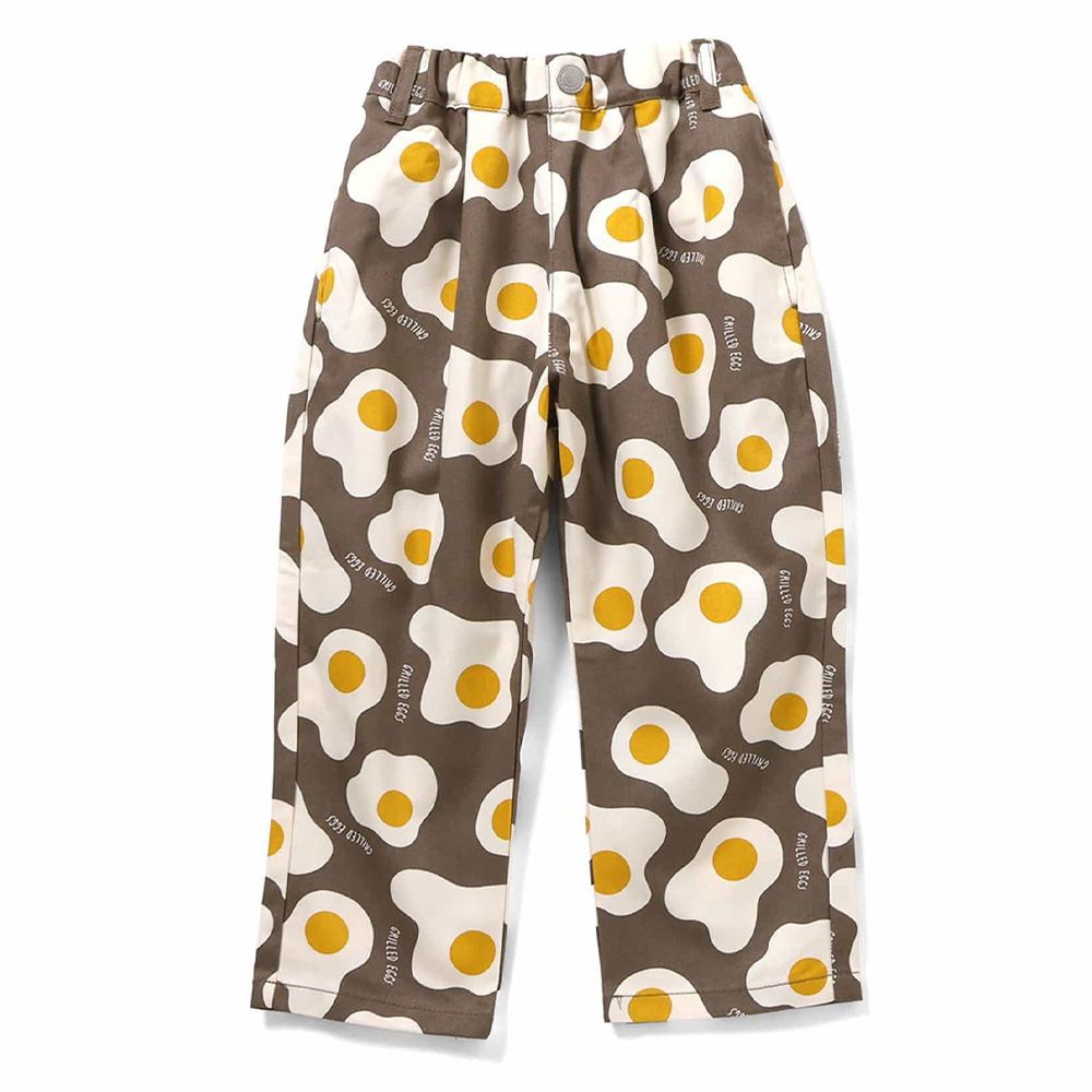 100%棉 百搭繽紛廚師褲-荷包蛋-咖啡