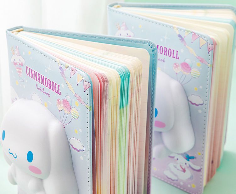 卡通3D立體減壓手帳筆記本-卡通人物美樂蒂+櫻桃-粉色 (12.7x17.5cm)