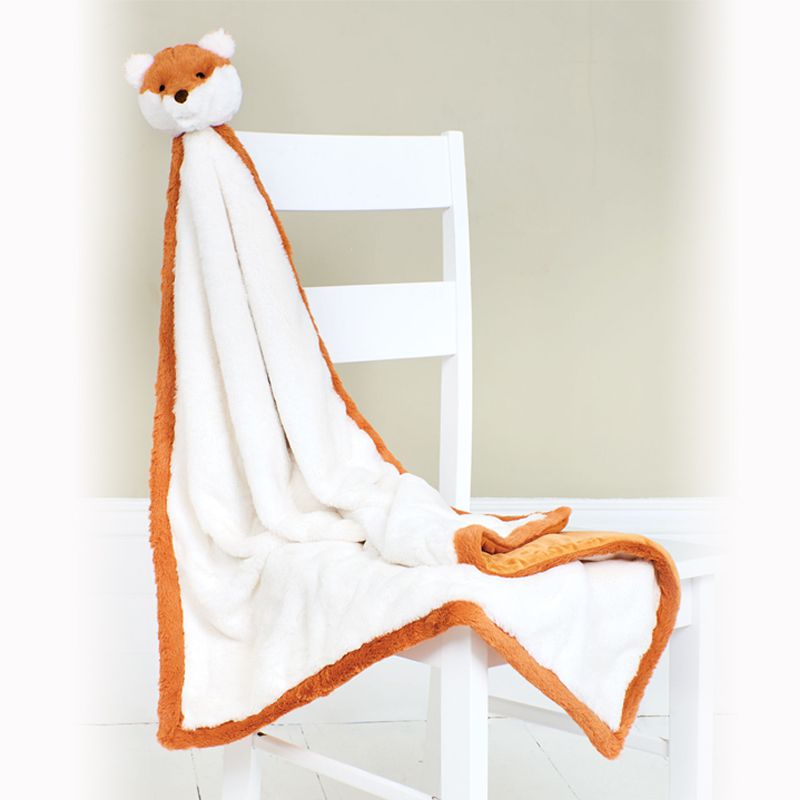 英國 JoJo Maman BeBe - 多功能小薄被/蓋毯/安撫毯-小狐狸