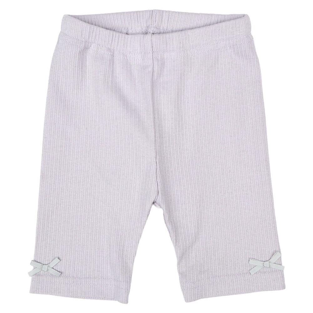 5分內搭褲-羅紋緹花-灰色