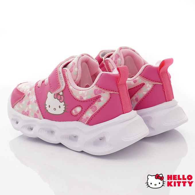hello kitty 小花電燈炫亮款(中小童段)-休閒鞋-粉