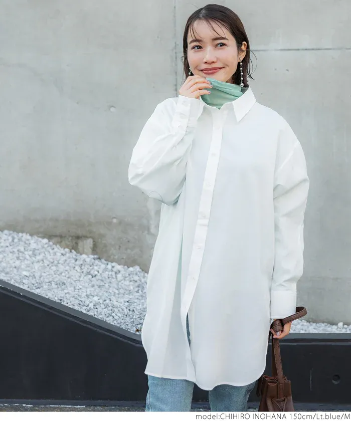 日本 COCA - 微透膚立領長袖上衣/內搭-深可可