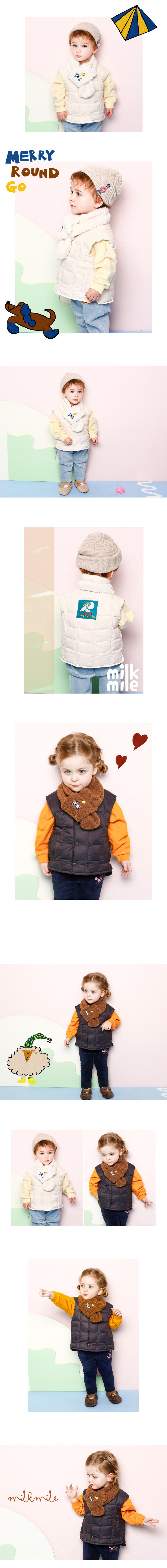 韓國 milk mile - 玩具狗狗搖粒絨圍巾-咖啡