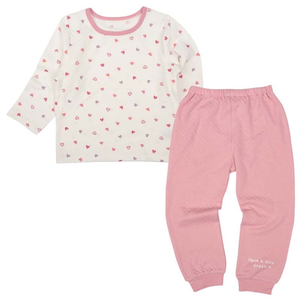 長袖家居服--愛心-粉紅色