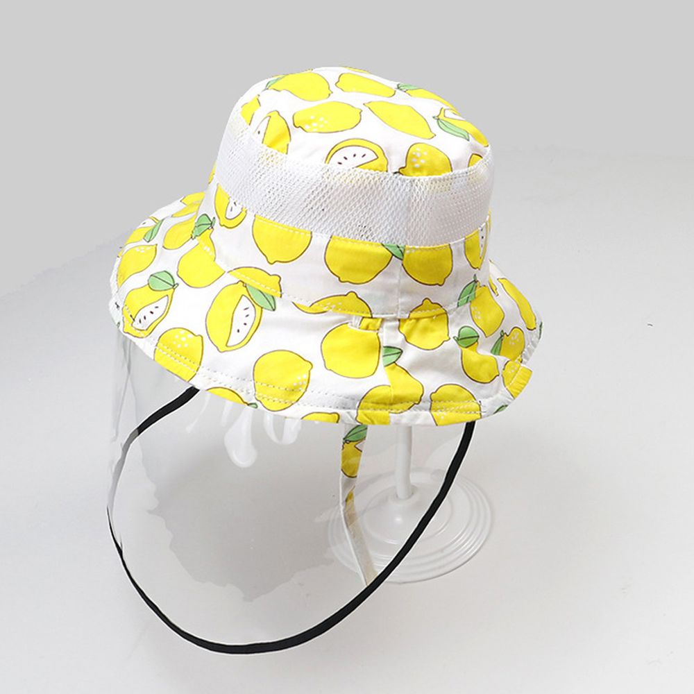 透氣網眼防飛沫雙面遮陽帽-滿版檸檬