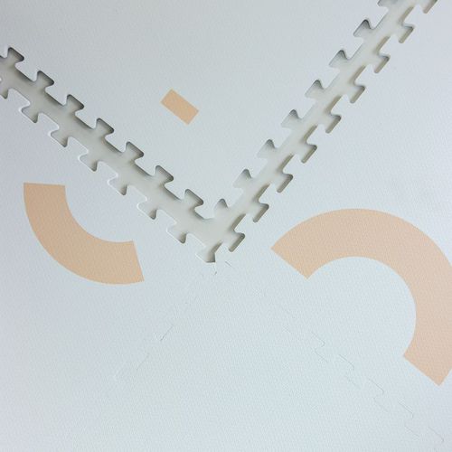 奶油千層-幾何系列巧拼-柔和桃色 (單片62*62cm)-六片入
