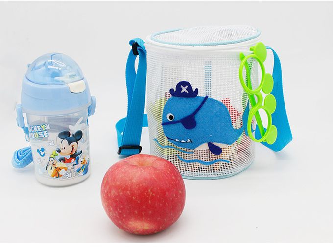 立體造型兒童斜背玩沙包/水桶包-小魚-粉色 (17x15cm)