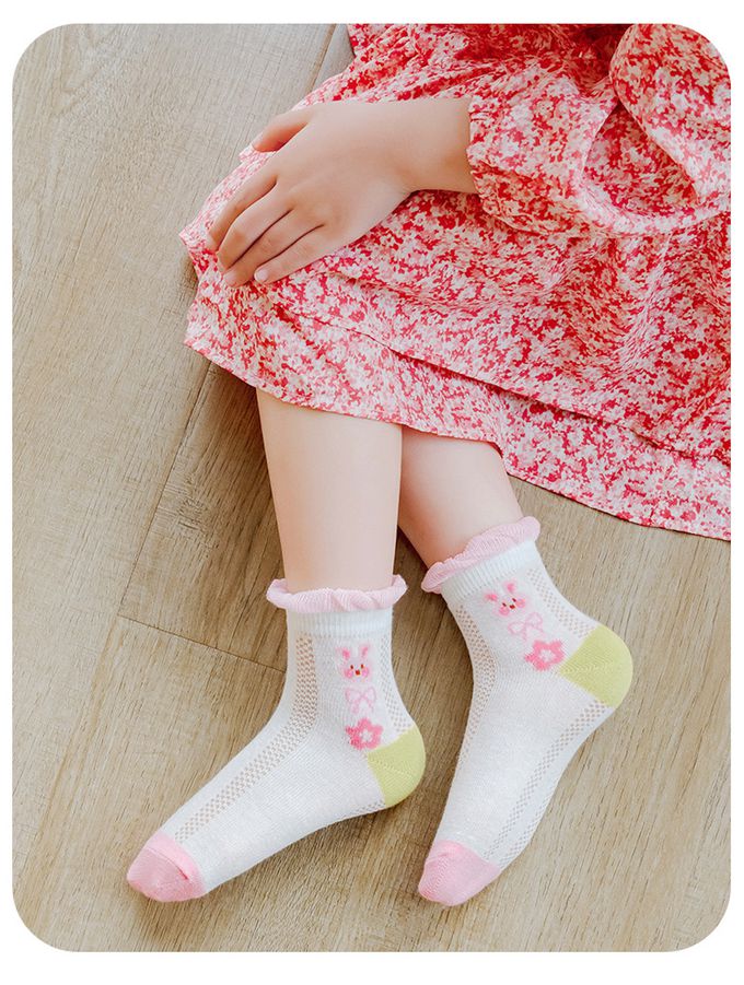 甜心小兔愛胡蘿蔔網眼短筒棉襪