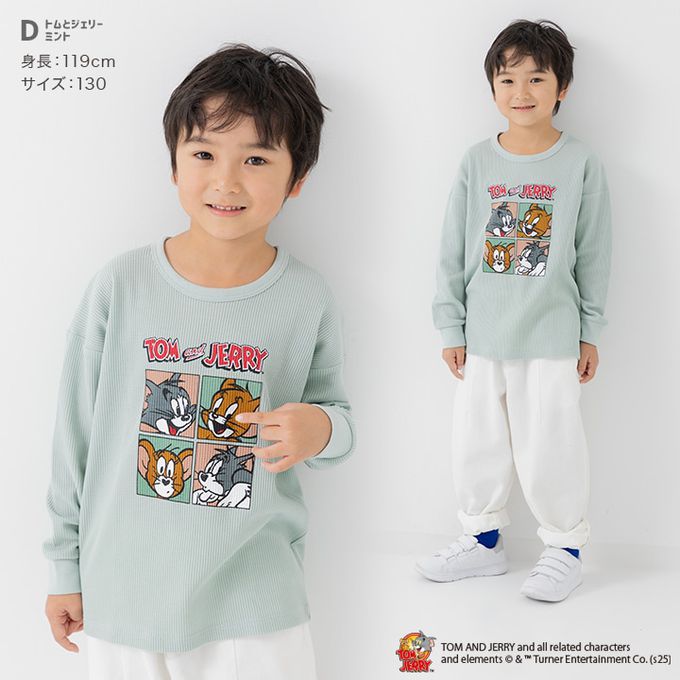 日本 Chil2 - 限定聯名 華夫格薄長袖上衣-四格表情-薄荷綠