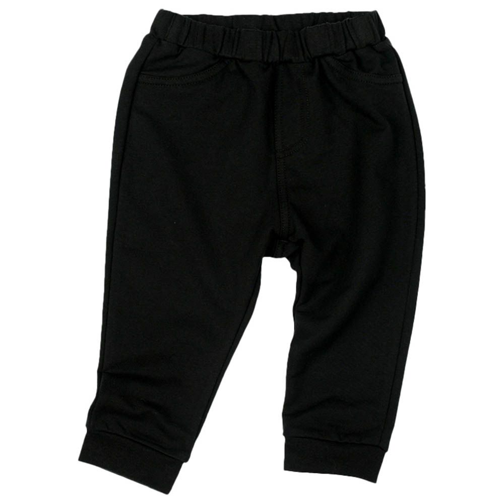 10分經典褲-毛圈內裡寬鬆合身款-黑色